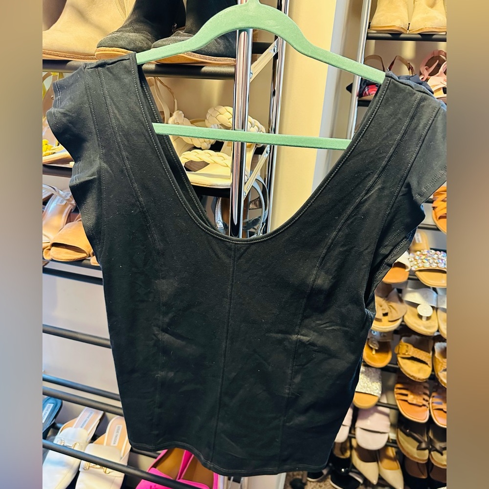 Free People Black Fitted Tee